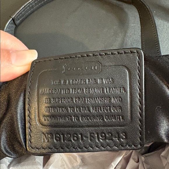 Coach Black Leather and Snakeskin-Patterned Handbag - Picture 5 of 6